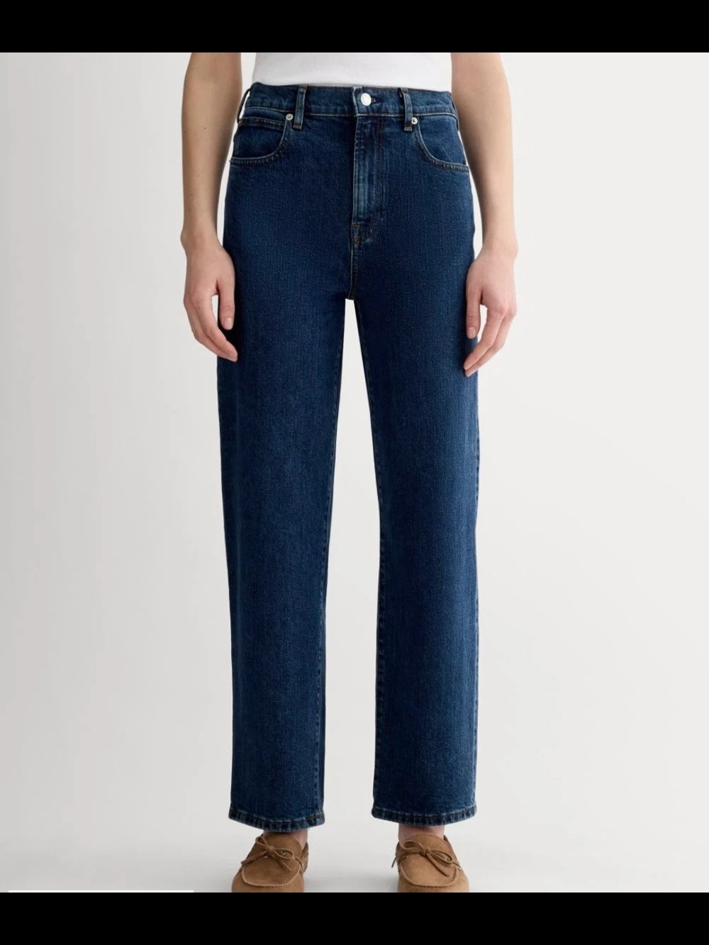Everlane High-Rise Straight Leg Jeans - Dark Blue